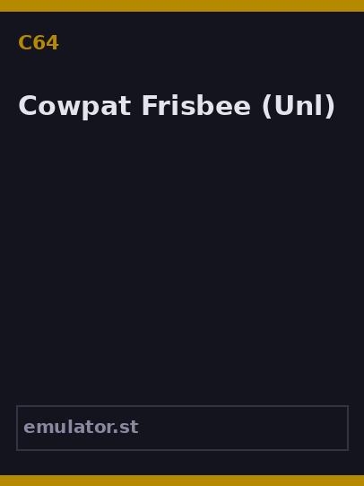Cowpat Frisbee