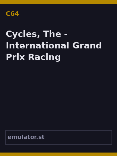 Cycles, The - International Grand Prix Racing