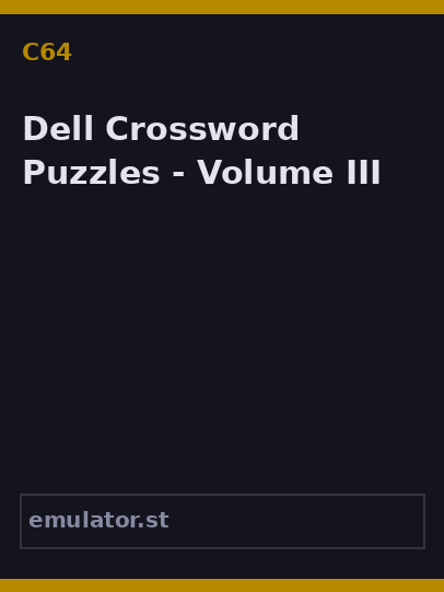 Dell Crossword Puzzles - Volume III