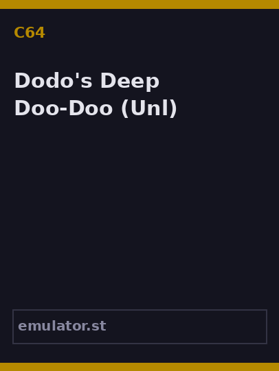 Dodo's Deep Doo-Doo