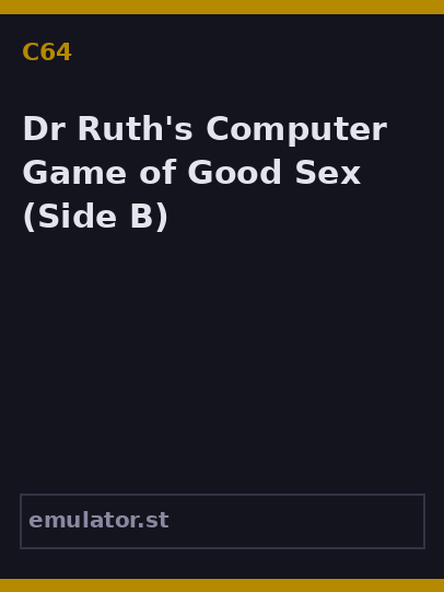 Dr. Ruth's Computer Game of Good Sex