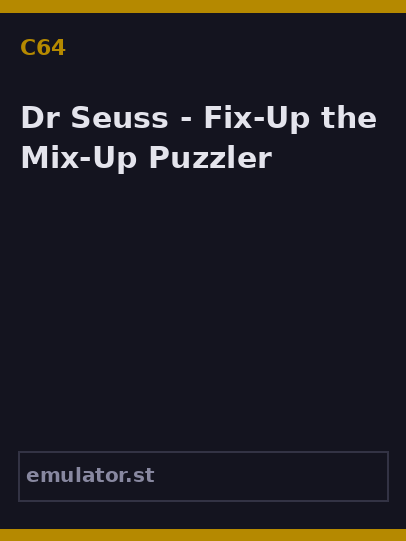 Dr. Seuss - Fix-Up the Mix-Up Puzzler