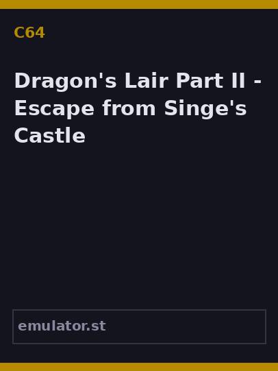 Dragon's Lair Part II - Escape from Singe's Castle