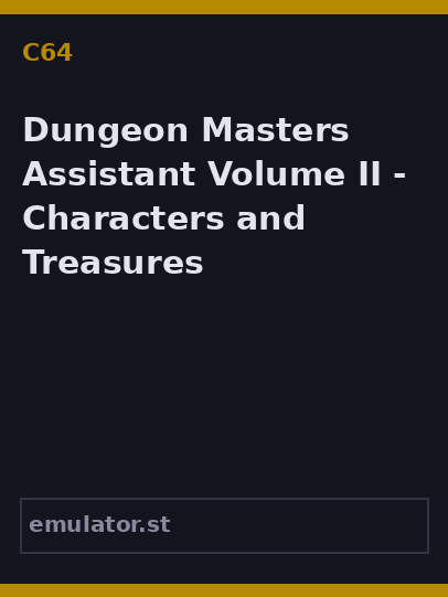 Dungeon Masters Assistant Volume II - Characters and Treasures