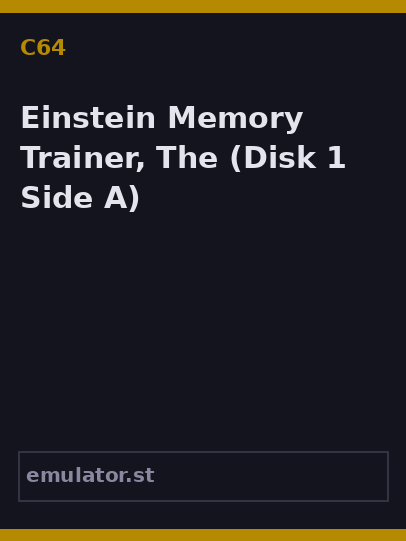 Einstein Memory Trainer, The