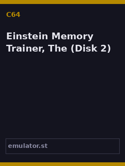 Einstein Memory Trainer, The