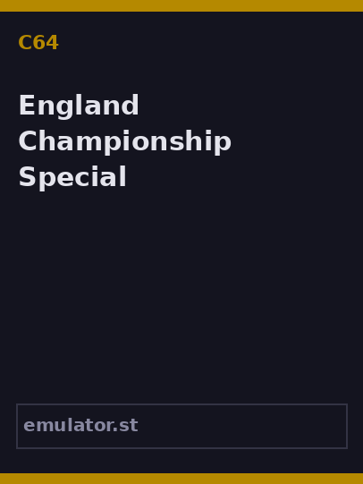 England Championship Special