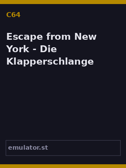 Escape from New York - Die Klapperschlange