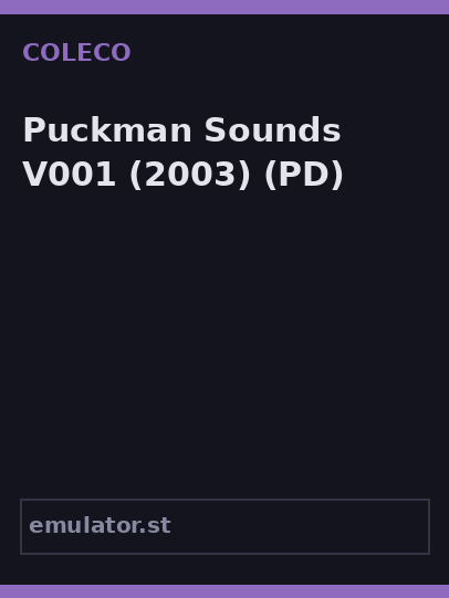 Puckman Sounds V001
