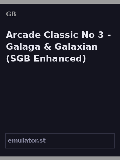 Arcade Classic No. 3 - Galaga & Galaxian