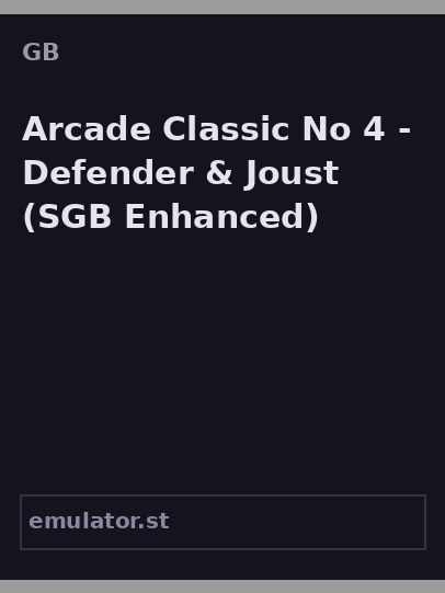 Arcade Classic No. 4 - Defender & Joust
