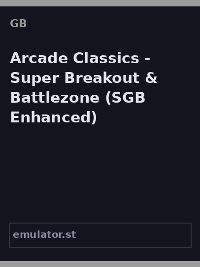 Arcade Classics - Super Breakout & Battlezone