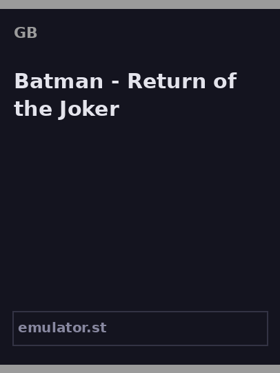 Batman - Return of the Joker