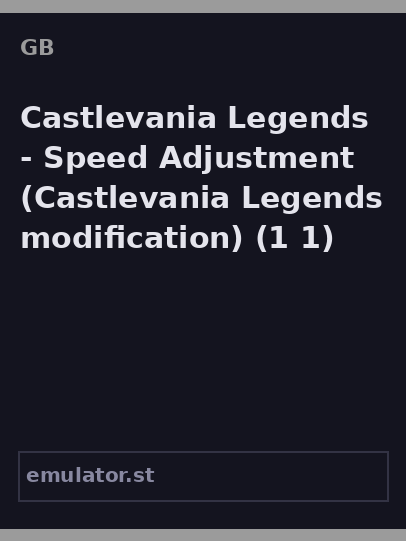 Castlevania Legends - Speed Adjustment