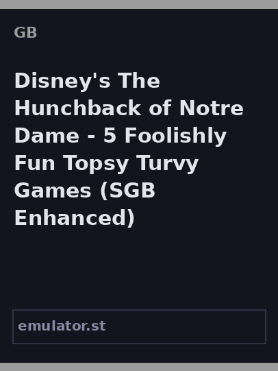 Disney's The Hunchback of Notre Dame - 5 Foolishly Fun Topsy Turvy Games