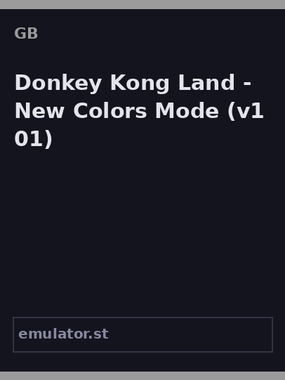 Donkey Kong Land - New Colors Mode