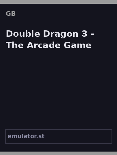 Double Dragon 3 - The Arcade Game