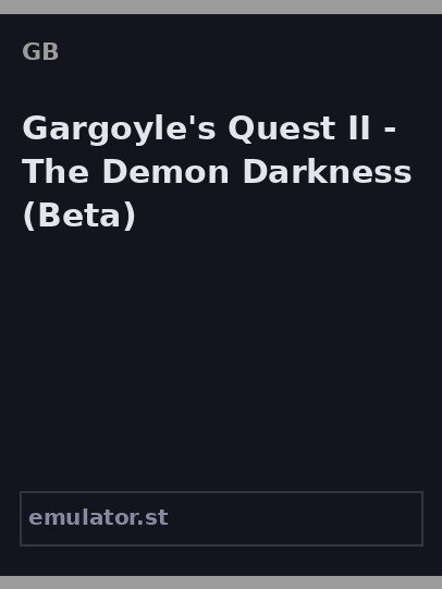 Gargoyle's Quest II - The Demon Darkness