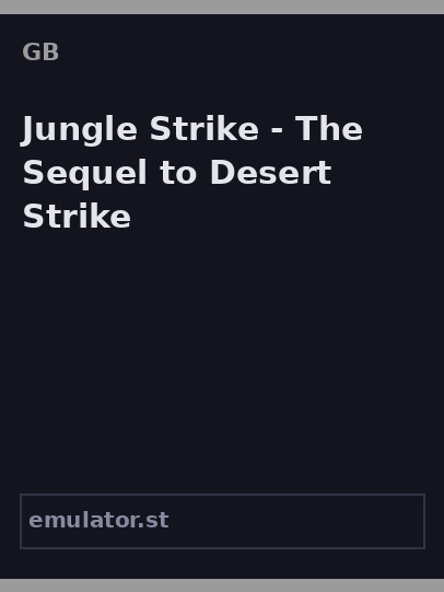 Jungle Strike - The Sequel to Desert Strike
