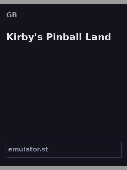 Kirby's Pinball Land