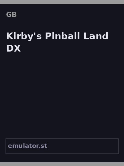 Kirby's Pinball Land DX