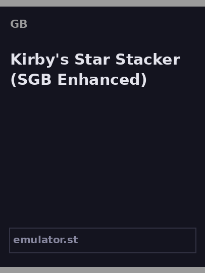 Kirby's Star Stacker