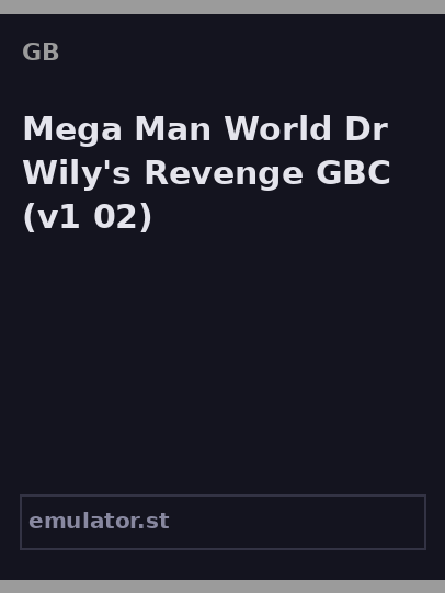 Mega Man World Dr. Wily's Revenge GBC
