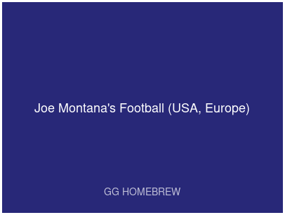 Joe Montana's Football