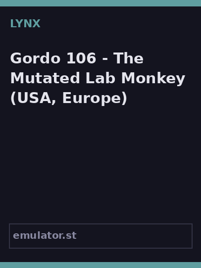 Gordo 106 - The Mutated Lab Monkey