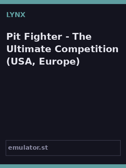 Pit Fighter - The Ultimate Competition