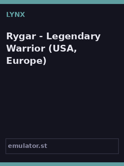Rygar - Legendary Warrior