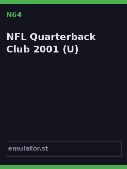 NFL Quarterback Club 2001