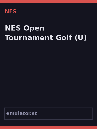 Nes Open Tournament Golf