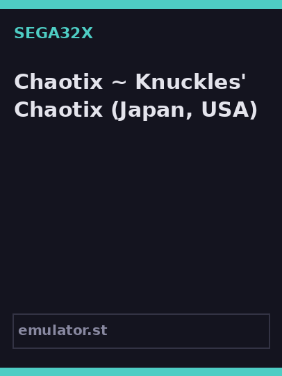 Chaotix ~ Knuckles' Chaotix