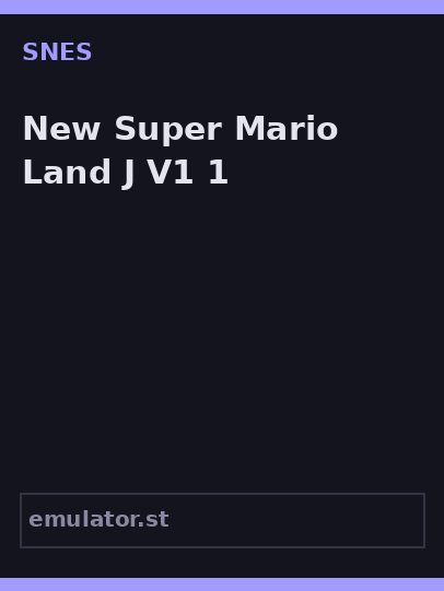 New Super Mario Land J V1.1
