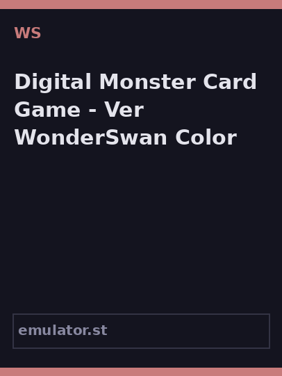 Digital Monster Card Game - Ver. WonderSwan Color