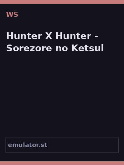 Hunter X Hunter - Sorezore no Ketsui