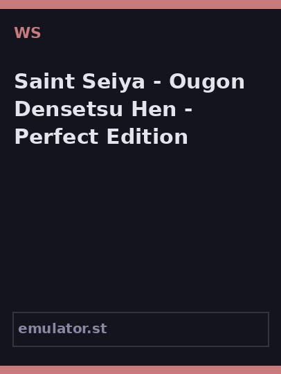 Saint Seiya - Ougon Densetsu Hen - Perfect Edition